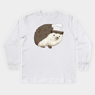 Hedgehog Cook Chef hat Kids Long Sleeve T-Shirt